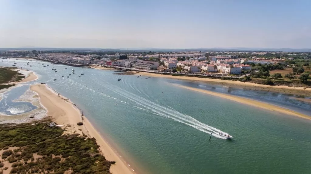 aerial-boat-river-ria-formosa-santa-luzia-tavira-portugal