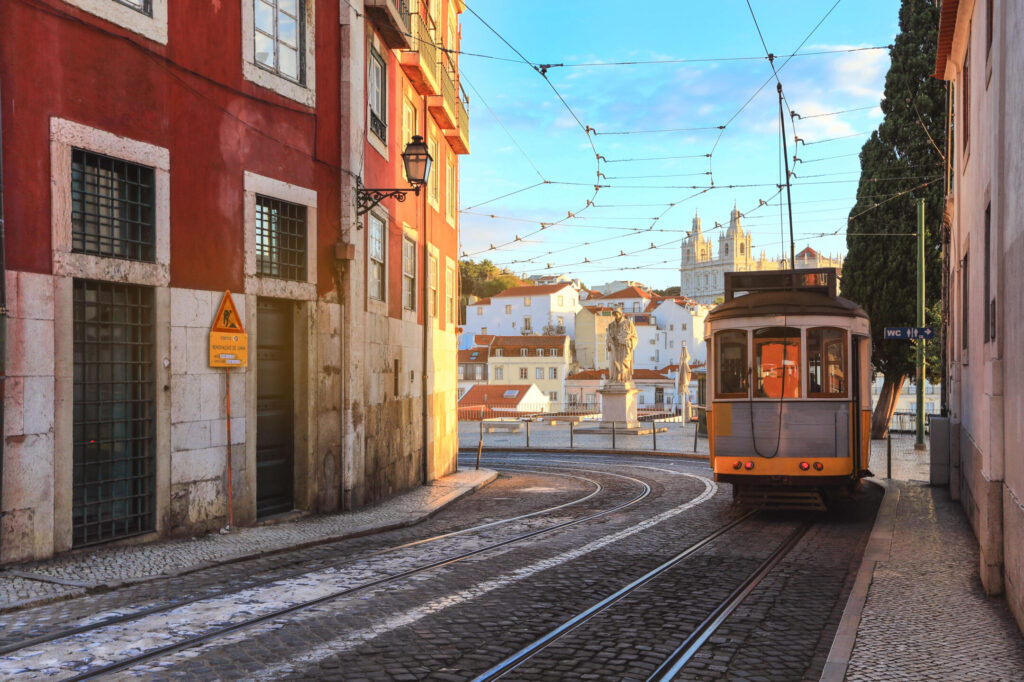 an-old-traditional-tram-carriage-in-the-city-centre-of-lisbon-portugal