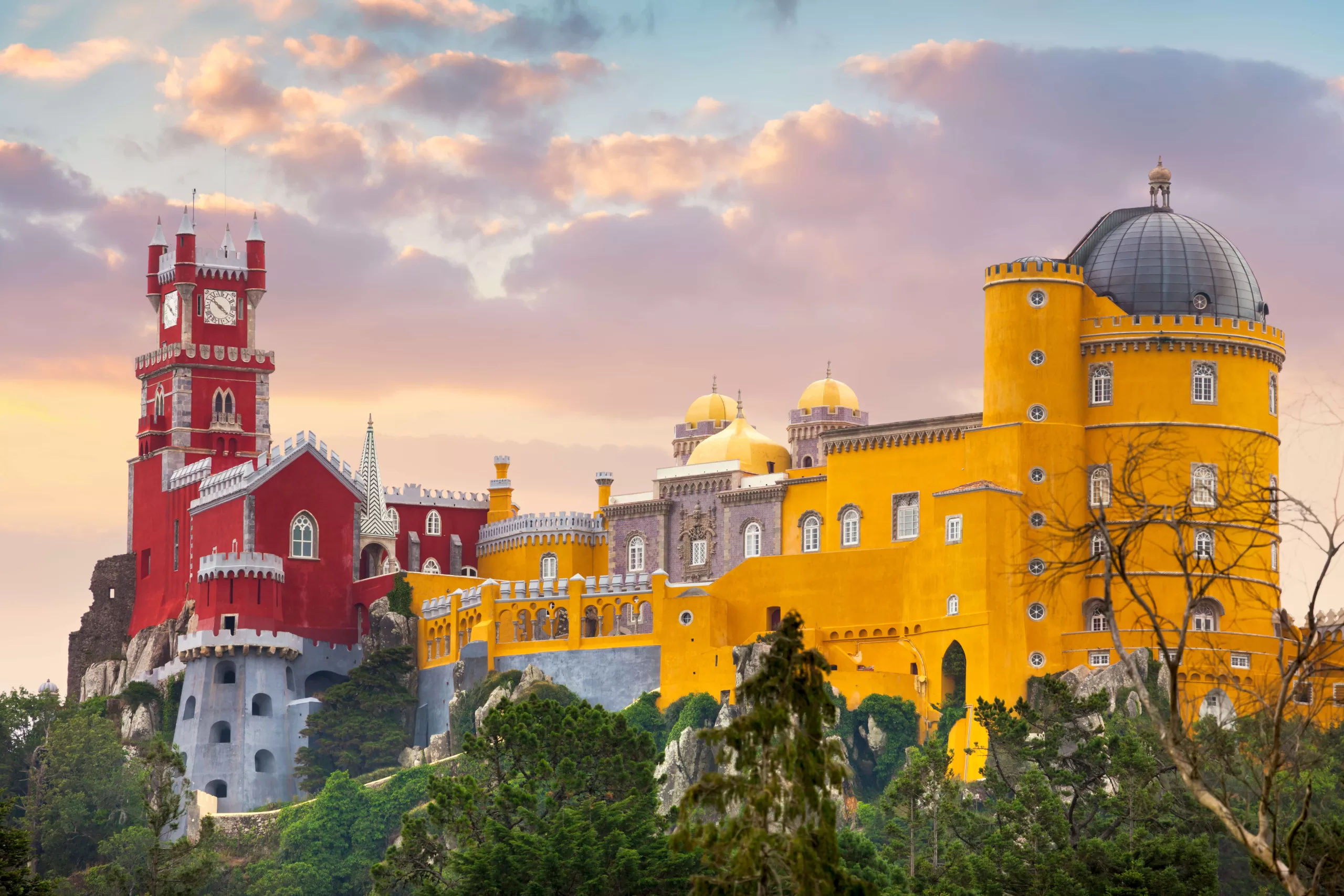 pena-national-palace-and-sunset-sky-famous-landmark-sintra-lisbon-portugal-europe